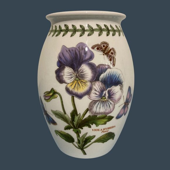 Portmeirion Botanic Garden Pansies Butterfly Vase - Picture 1 of 7